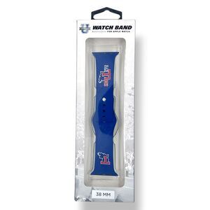 Louisiana LA Tech University Bulldogs Silicone Watch Band 38mm for Apple - Blue